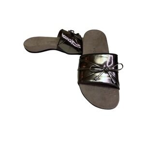 Vionic Bella  Metallic Pewter  Slide‎ Sandals Comfort Orthotic Slip On Size 9